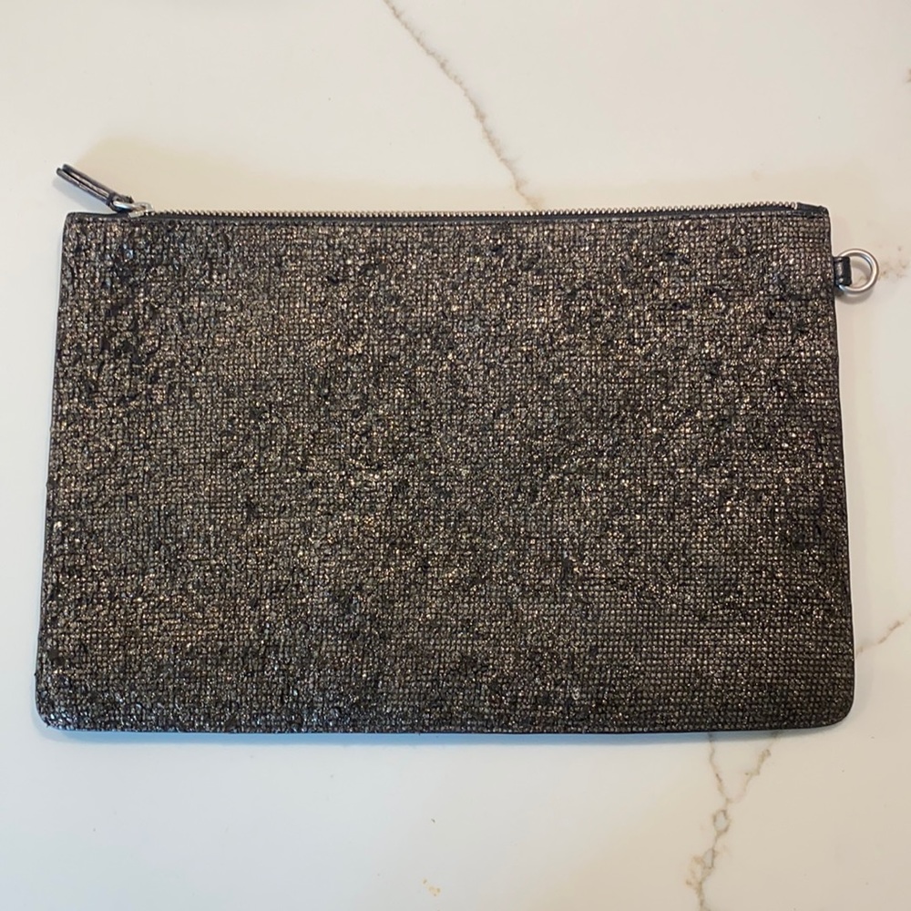 Jerome Dreyfuss Popoche black metallic clutch
